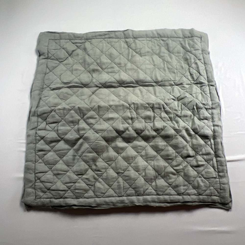 Pottery Barn Euro Pillow Shams Gray Diamond Quilted Bedding Decor (27" X 27")